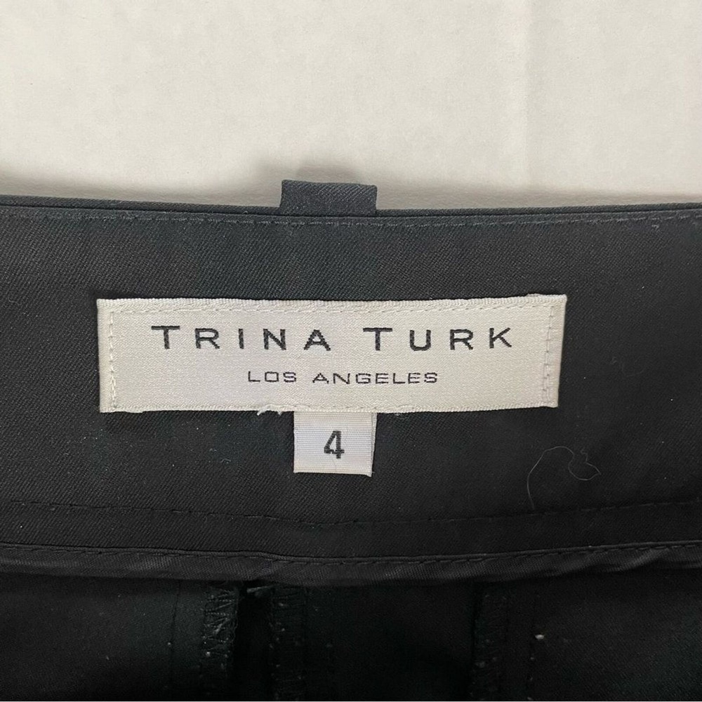 Trina Turk Black Wide Leg Trousers Size 4 Career‎ Office Pockets - Picture 6 of 11